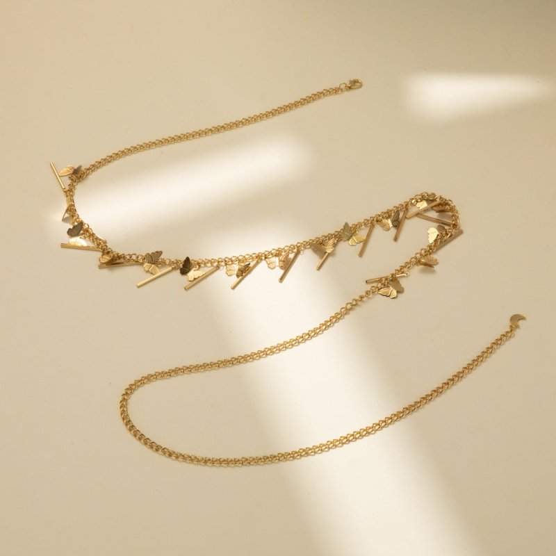 All-match Butterfly Stitching Copper Pendant Waist Chain $16.14 Dana Fashion Color: Gold Women's Accessories Product information: Type: waist chain Color: Gold Style: Women's Material: Copper Style: European and American Size: Packing list: Copper waist c