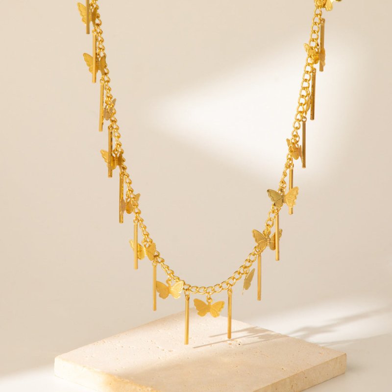 All-match Butterfly Stitching Copper Pendant Waist Chain $16.14 Dana Fashion Color: Gold Women's Accessories Product information: Type: waist chain Color: Gold Style: Women's Material: Copper Style: European and American Size: Packing list: Copper waist c