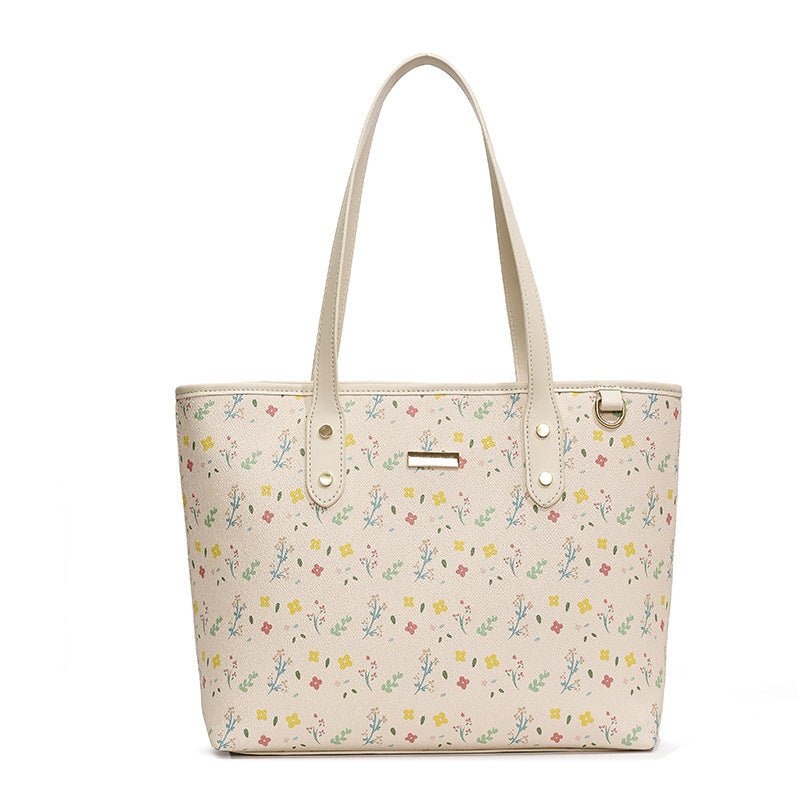 All-match Commute Shoulder Handbag $51.09 Dana Fashion Color: Beige Women's Bags Product information: Lining texture: Polyester Color: Brown, Milky White Material: PU Suitcase shape: Horizontal Square Popular elements: splicing, printing, splicing Size: 2
