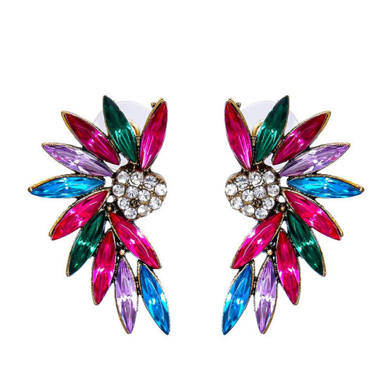 Alloy Diamond-embedded Geometric Symmetrical Wing Stud Earrings $10.85 Dana Fashion Color: Color Women's Accessories Product information: Type: ear studs Color: blue, colorful, pink Style: Women's Material: Alloy Popular elements: Geometry Packing list: E