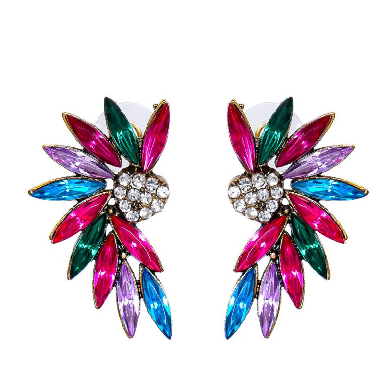Alloy Diamond-embedded Geometric Symmetrical Wing Stud Earrings $10.85 Dana Fashion Color: Color Women's Accessories Product information: Type: ear studs Color: blue, colorful, pink Style: Women's Material: Alloy Popular elements: Geometry Packing list: E
