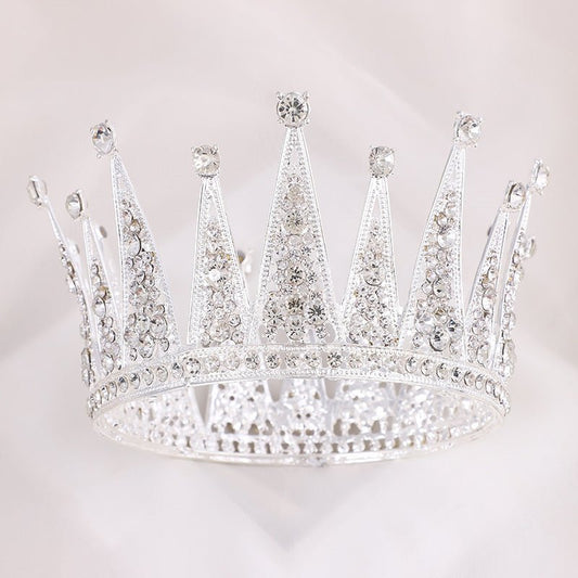 Alloy Retro Round Bridal Crown Hair Ornament $24.85 Dana Fashion Color: Silver Women's Accessories Product information: Treatment Process: Diamond Color: Silver Applicable occasions for gifts: wedding, birthday, travel commemoration, festivals, trade fair
