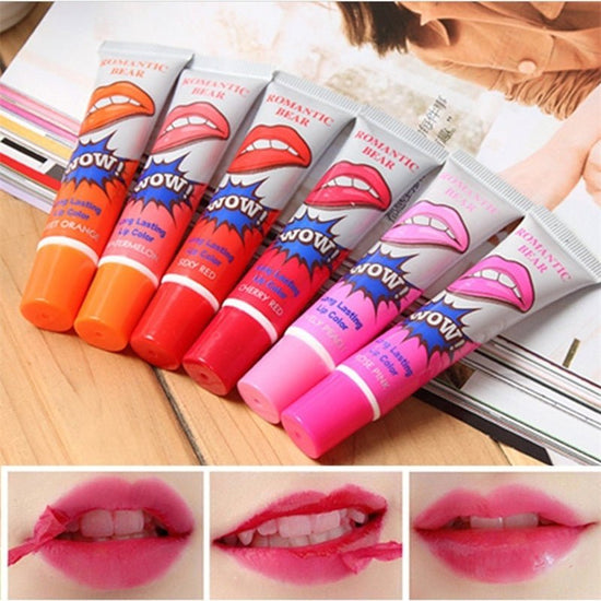 Amazing 6 Colors Peel Off Liquid Lipstick Waterproof Long Lasting Lip Gloss Mask Moisturizer Makeup Tear Pull Lip Lint Cosmetic $23.74 Dana Fashion style: 6piece set makeup Overview: 1. The lip membrane in accordance with the lip, spread evenly, then wait