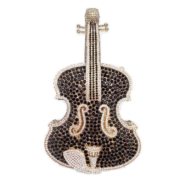 Amazing Luxury Violin Crystal Evening Bags Party Handbag $180.00 Dana Fashion style: A Women's Bags Product information: Material: Alloy Closure: Magnetic buckle How to take the bag: hand, shoulder, messenger Applicable scene: banquet Luggage hardness: ha