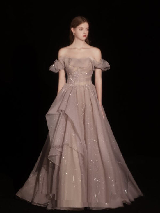 Annual Meeting Host Birthday Dress Bride Wedding Dinner Dress $299.00 Dana Fashion Color: Pink Purple Trailing Size: L Women's clothing Product information: Size: S, M, L Fabric: Skin friendly fabric Style: Korean version Popular element: straps Color cla