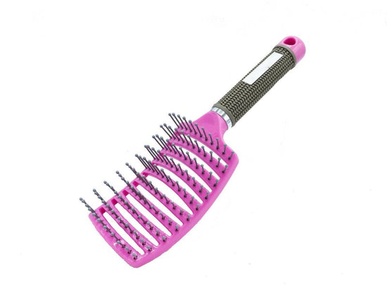 Anti Static Bending Nylon Women's Wet Curly Tangled Hair Brush Styling Tool $22.69 Dana Fashion Color: PinkPurple Beauty Tools Specification Type : Scalp Massage Brush Item : Hair Brush Head Massage Comb Material : Bristle + Nylon hair brush Handle : Rubb