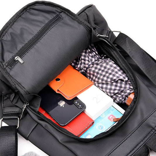 Anti-theft Double Nylon Large Capacity Casual Backpack $56.46 Dana Fashion Color: Black Women's Bags Product information: Pattern: solid color Lining texture: Polyester Color: black, khaki Processing Method: soft surface Outer bag type: Sandwich pocket Ac