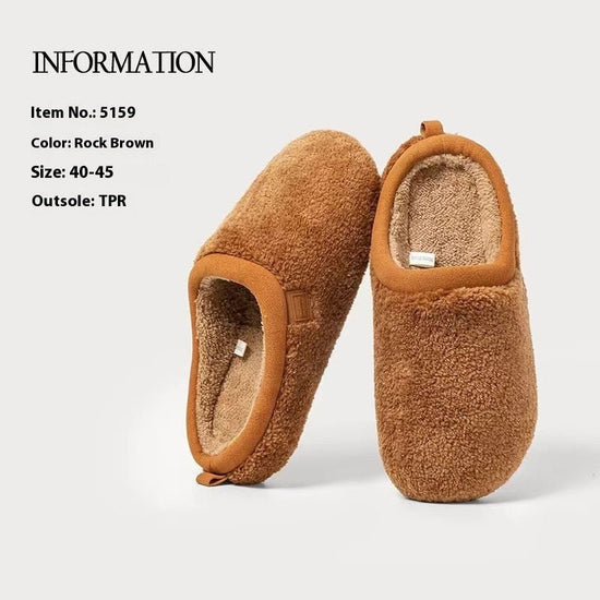 Argy Wormwood Plush Slippers Women's Home Indoor Non-slip Warm Cotton Slippers $59.99 Dana Fashion Color: Oatmeal Color Size: 36 To 37 Women's shoes Product information: Inner material: artificial wool Color: oatmeal color, pine brown, white mist, rock Br