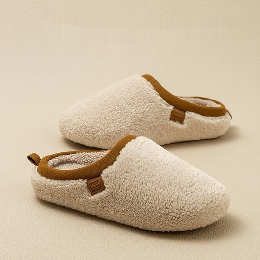 Argy Wormwood Plush Slippers Women's Home Indoor Non-slip Warm Cotton Slippers $59.99 Dana Fashion Color: Oatmeal Color Size: 36 To 37 Women's shoes Product information: Inner material: artificial wool Color: oatmeal color, pine brown, white mist, rock Br