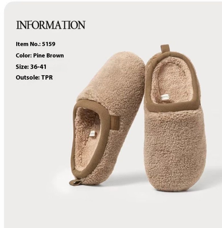 Argy Wormwood Plush Slippers Women's Home Indoor Non-slip Warm Cotton Slippers $59.99 Dana Fashion Color: Pine Brown Size: 36 To 37 Women's shoes Product information: Inner material: artificial wool Color: oatmeal color, pine brown, white mist, rock Brown