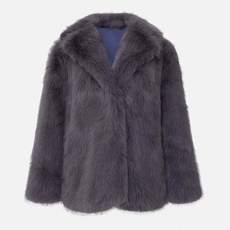 Artificial Fur Warm Coat Thick Coat Women $79.50 Dana Fashion Color: Dark Gray Size: 2XL Women's clothing Product information: Fabric name: artificial fur Color: Ivory Gray (suit collar lengthened), Ivory White (suit collar lengthened), pure white (suit c