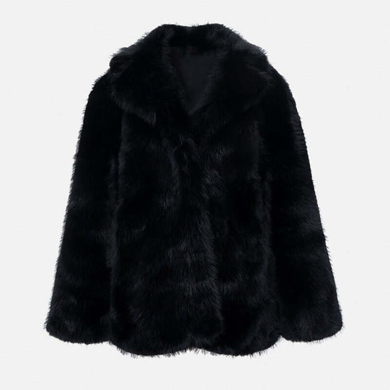 Artificial Fur Warm Coat Thick Coat Women $79.50 Dana Fashion Color: Black Size: 2XL Women's clothing Product information: Fabric name: artificial fur Color: Ivory Gray (suit collar lengthened), Ivory White (suit collar lengthened), pure white (suit colla