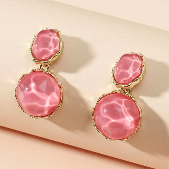 Asymmetric Light Green Creative Water Pattern Irregular Oval Earrings $15.00 Dana Fashion Color: Rose Red Women's Accessories Product information: Treatment Process: Diamond Color: Ivory White, olive green, light yellow, royal blue, pink, rose red, light