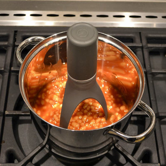 Automatic cooking mixer $33.50 Dana Fashion Color: Green Dana's Kitchen Sure there's the self-stirring pot that stirs itself using just the boiling water inside, or there's the Stirio that's a device you need to install onto your pot for constant stirring
