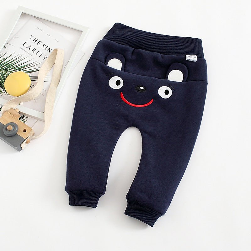 Autumn and winter cartoon butt pants $40.60 Dana Fashion Color: Navy Blue Size: 100cm Baby Clothing Element cartoon, cute, trendy fan Fabric name Cotton Main fabric composition: cotton Main fabric ingredient content 84 (%) Waist waist Pants placket rubber