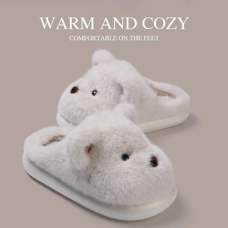 Autumn And Winter Home Indoor Platform Non Slip Outdoor Warm Plush Cotton Slippers Women $48.34 Dana Fashion Color: Khaki Size: 36or37 Women's shoes Product information: Pattern: Cartoon Lining material: Cotton Color: white, khaki Heel height: 1.5 cm-3cm