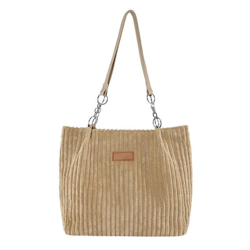 Autumn And Winter Large Capacity Tote Bags For Women $26.02 Dana Fashion Color: Khaki Women's Bags Product information: Lining texture: polyester cotton Applicable scenarios: Daily matching Color: creamy-white, black, khaki, Green Outer bag type: Sandwich