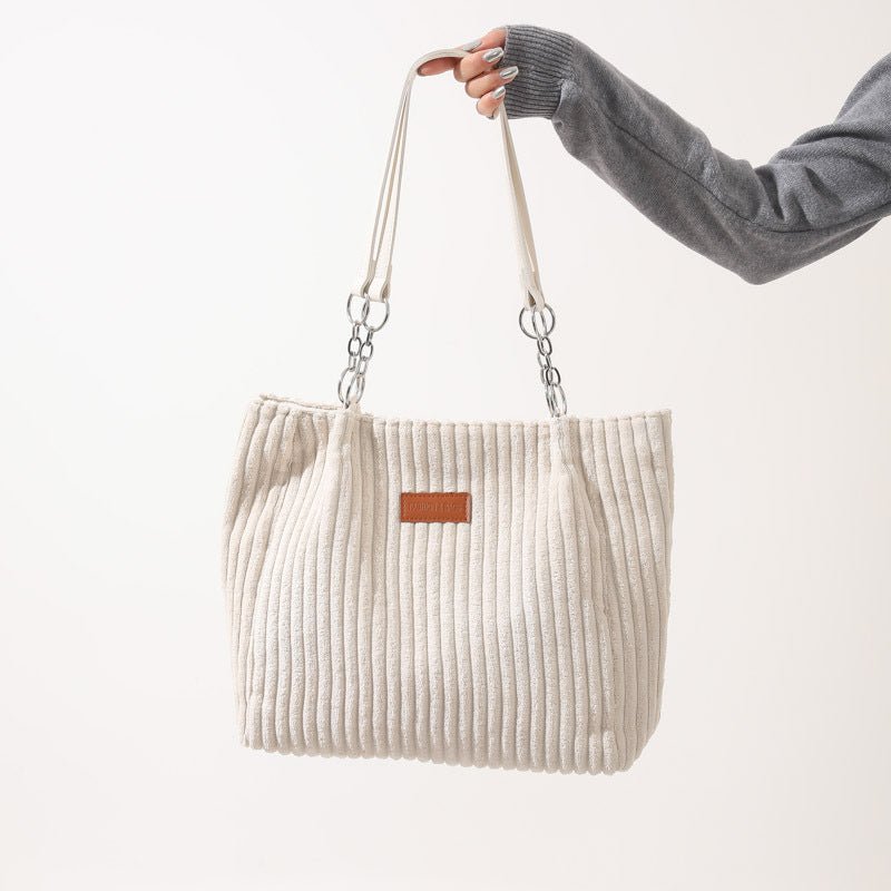 Autumn And Winter Large Capacity Tote Bags For Women $26.02 Dana Fashion Color: Beige Women's Bags Product information: Lining texture: polyester cotton Applicable scenarios: Daily matching Color: creamy-white, black, khaki, Green Outer bag type: Sandwich