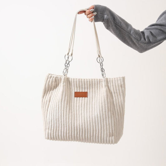 Autumn And Winter Large Capacity Tote Bags For Women $26.02 Dana Fashion Color: Beige Women's Bags Product information: Lining texture: polyester cotton Applicable scenarios: Daily matching Color: creamy-white, black, khaki, Green Outer bag type: Sandwich
