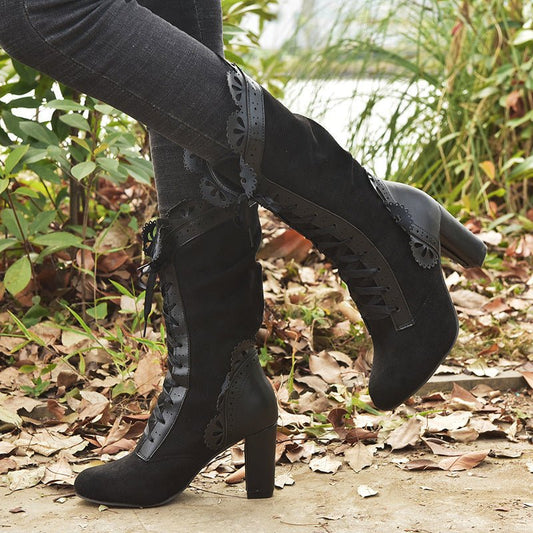 Autumn And Winter New Large Size Thick Heel Women's Leather Boots $39.99 Dana Fashion Color: Black Size: 36 Women's shoes ข้อมูลผลิตภัณฑ์: ลวดลาย: สีพื้น สี: ดำ ความสูงส้น: ส้นสูง (6-8CM) ความยาวของถุงเท้า: น่องกลาง รูปร่างส้น: ส้นเตี้ยแบบสั้น ขนาด: 36, 3