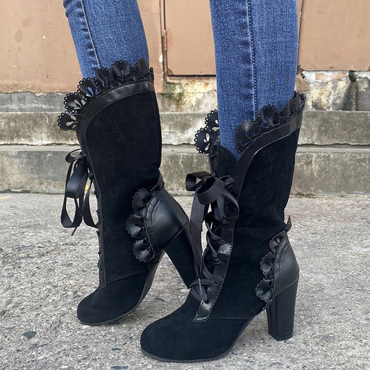 Autumn And Winter New Large Size Thick Heel Women's Leather Boots $39.99 Dana Fashion Color: Black Size: 36 Women's shoes ข้อมูลผลิตภัณฑ์: ลวดลาย: สีพื้น สี: ดำ ความสูงส้น: ส้นสูง (6-8CM) ความยาวของถุงเท้า: น่องกลาง รูปร่างส้น: ส้นเตี้ยแบบสั้น ขนาด: 36, 3