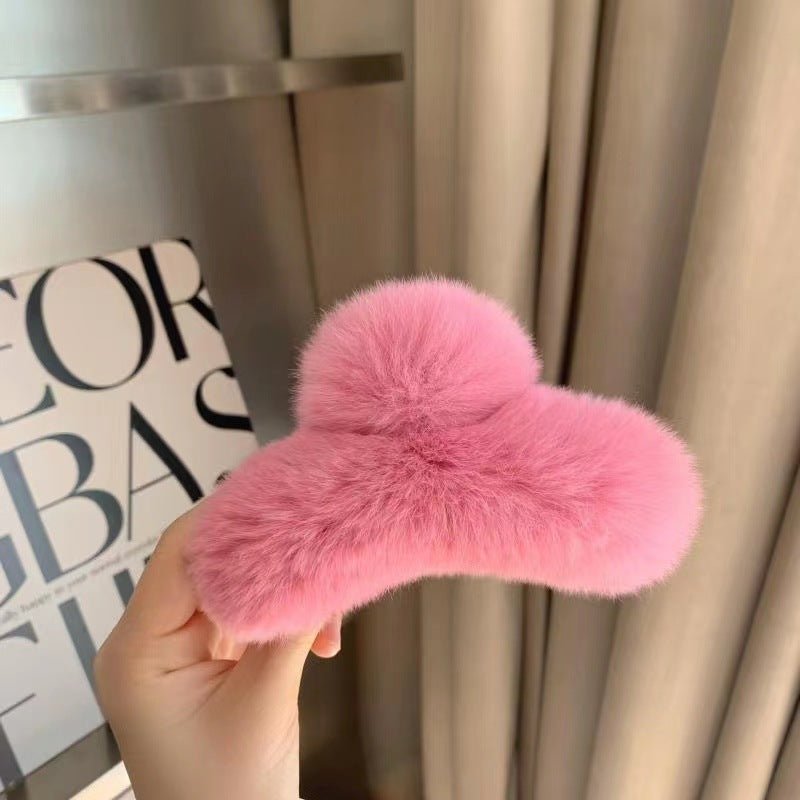 Autumn And Winter New Leopard Print Large Rex Rabbit Fur Hair Claw $11.38 Dana Fashion Color: Rose Pink Large Women's Accessories Product information: Color: Pink small size, rose pink small size, creamy-white small size, beige leopard print small size, B