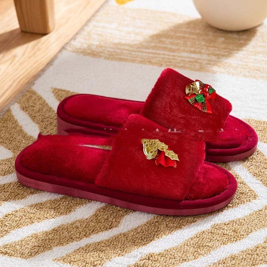 Autumn And Winter Open Toe Fluffy Slippers Word Home $28.27 Dana Fashion Color: Black Size: 36to37 Women's shoes Product information: Pattern: Cartoon Toe holder shape: round head Color: wine red, black, white Shoe Upper material: Suede Heel height: flat