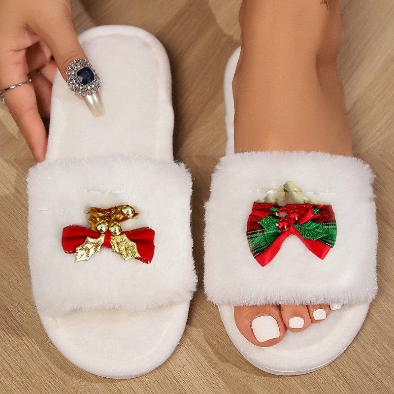 Autumn And Winter Open Toe Fluffy Slippers Word Home $28.27 Dana Fashion Color: White Size: 36to37 Women's shoes Product information: Pattern: Cartoon Toe holder shape: round head Color: wine red, black, white Shoe Upper material: Suede Heel height: flat