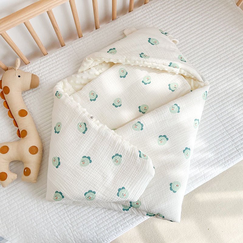 Autumn And Winter Thickened Baby Cotton Wrinkled Beanie Velvet Quilt $51.60 Dana Fashion Color: Green dinosaur Baby Clothing Product information: Product category: hug quilt Fabric: pure cotton Filling: polyester cotton Pattern: animals, cartoons, avatars