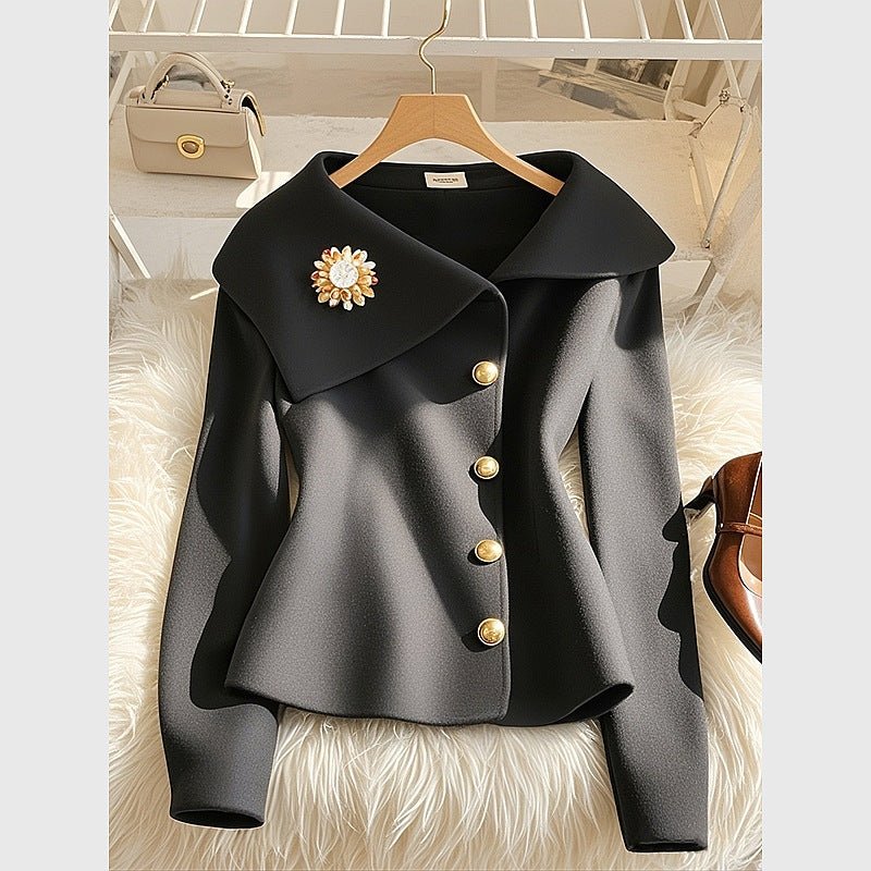 Autumn Fashionable Stylish Waist-controlled Top $59.00 Dana Fashion Color: Black Size: L Women's clothing Product information: Color: Black Sleeve type: regular sleeve Size: M 35.00kg-47.50kg,L 48.00kg-57.50kg,XL 58.00kg-67.50kg Version: Regular Applicabl