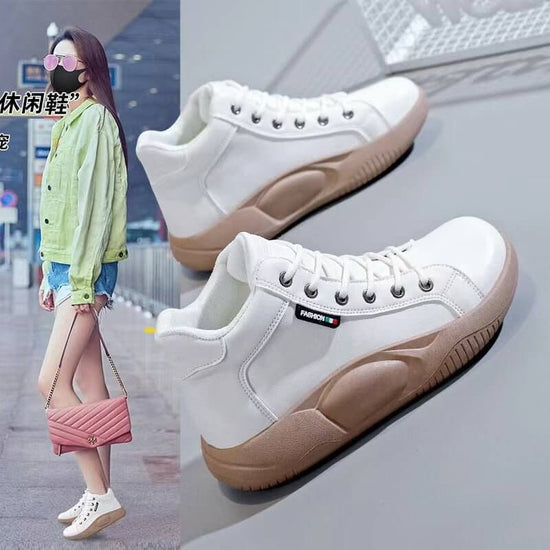 Autumn New Ins Women's Casual Sneakers $45.90 Dana Fashion Color: White size: 35 Women's shoes Product information: Lining material: imitation leather Color: black, brown, white, black plus velvet, Brown with velvet, white with fleece lining Heel height:
