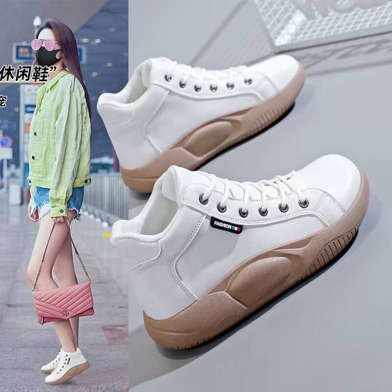 Autumn New Ins Women's Casual Sneakers $45.90 Dana Fashion Color: White size: 35 Women's shoes Product information: Lining material: imitation leather Color: black, brown, white, black plus velvet, Brown with velvet, white with fleece lining Heel height: