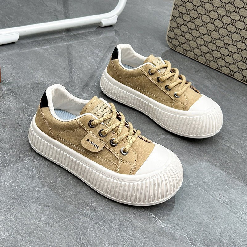 Autumn New Platform Height Increasing Breathable Casual Shoes Street Shot $34.36 Dana Fashion Color: Khaki Size: 35 Women's shoes Product information: Pattern: solid color Lining material: Mesh Applicable sports: Universal Color: beige, khaki, Black Upper