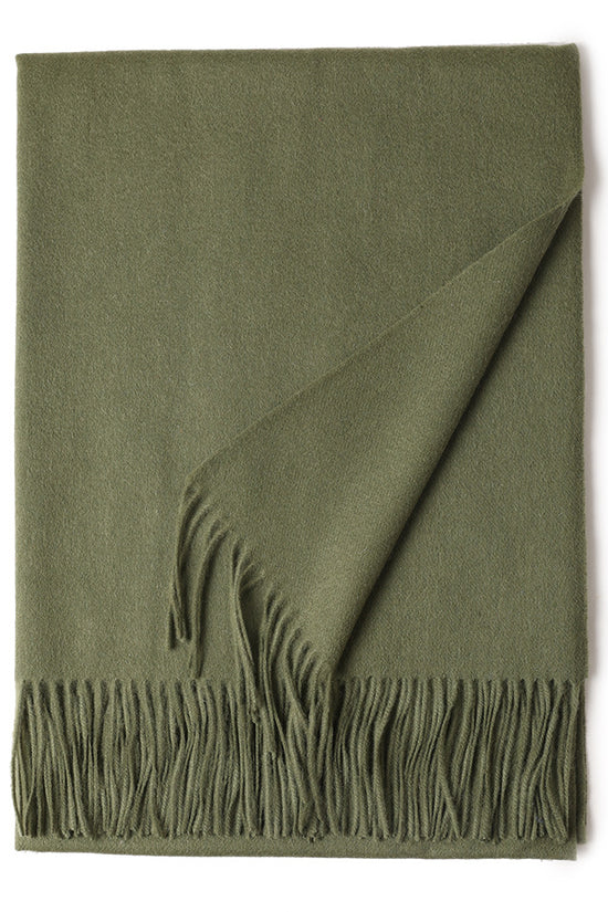 New Solid Color Wool Long Beard Warm Tassel Scarf Thick