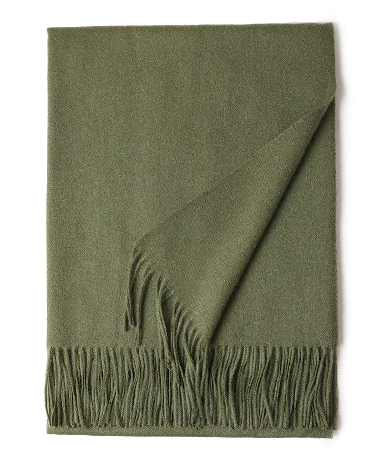 New Solid Color Wool Long Beard Warm Tassel Scarf Thick - DanaFashionstore