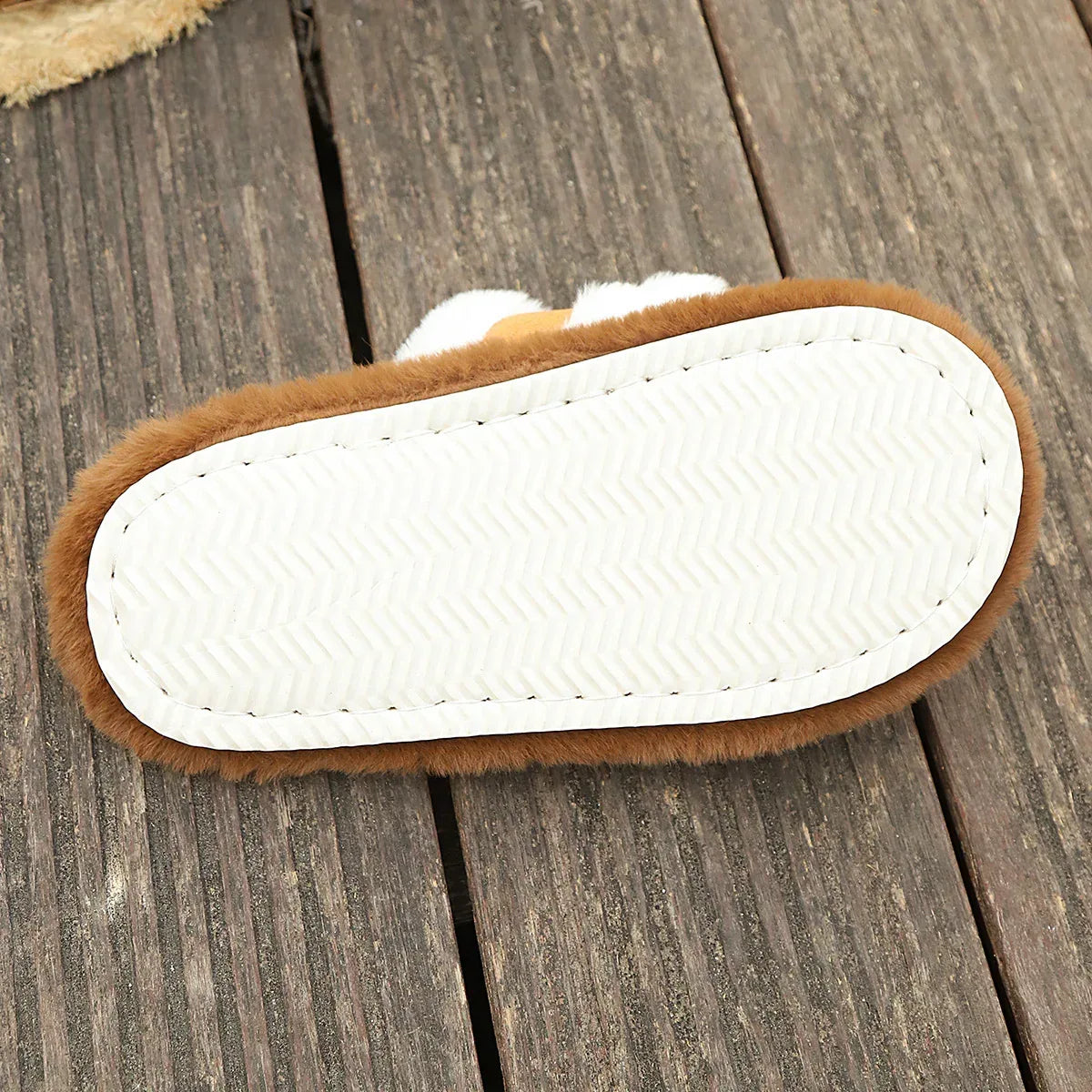 Fluffy Slippers Cross Strap Stitching Warm Casual Platform Slippers - DanaFashionstore