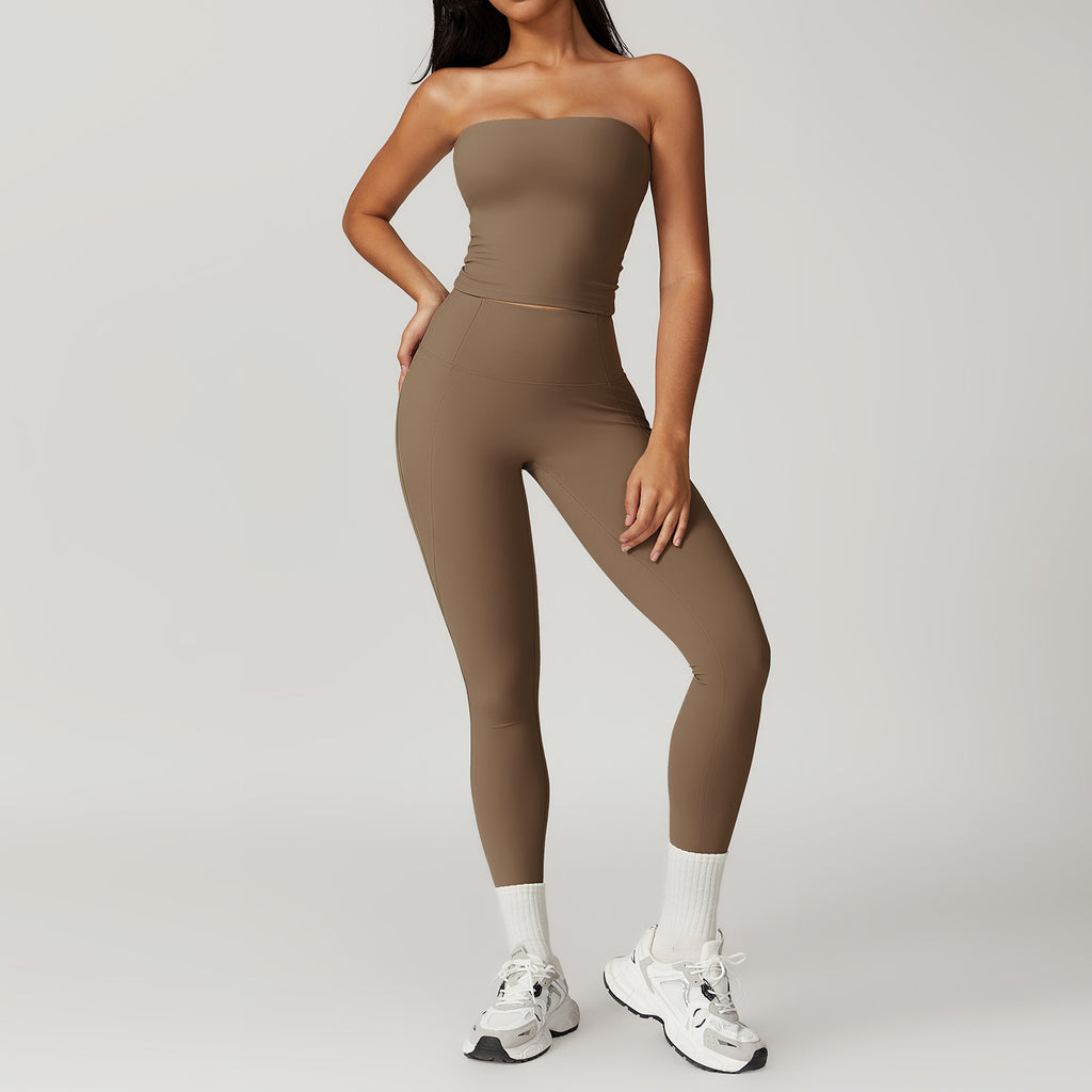 Brushed Back Tight Yoga High Waist Hip Lifting Sports Suit