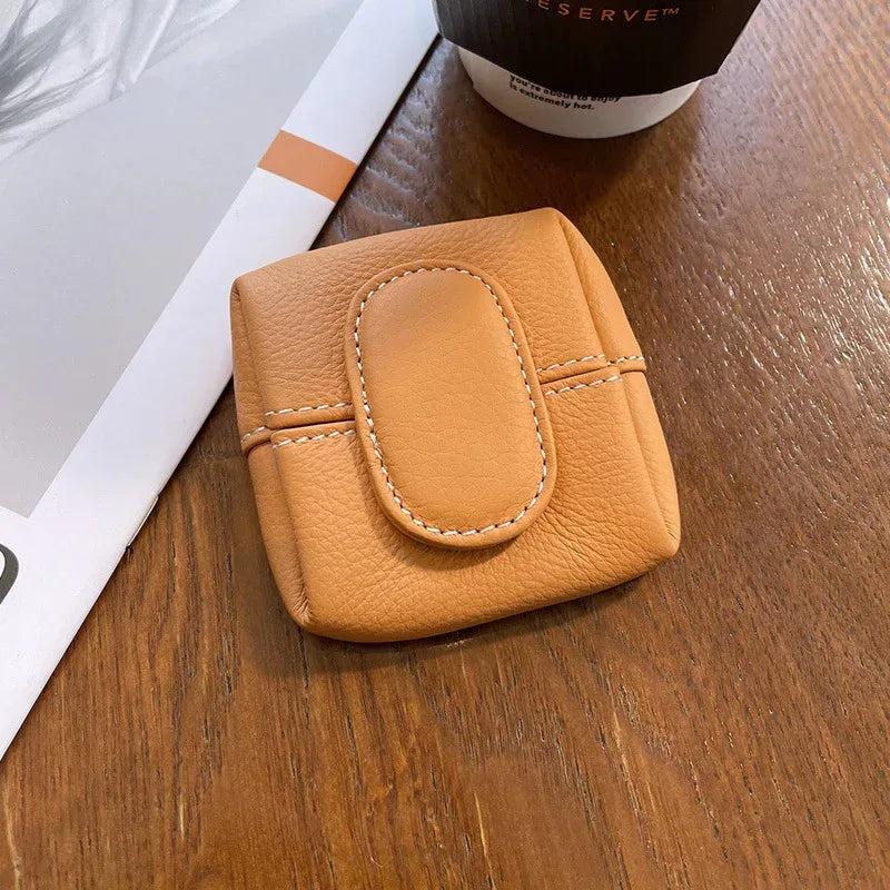 Coin Purse Women's Buckle First Layer Cowhide Coin Purse Key Case Carry Bag - DanaFashionstore