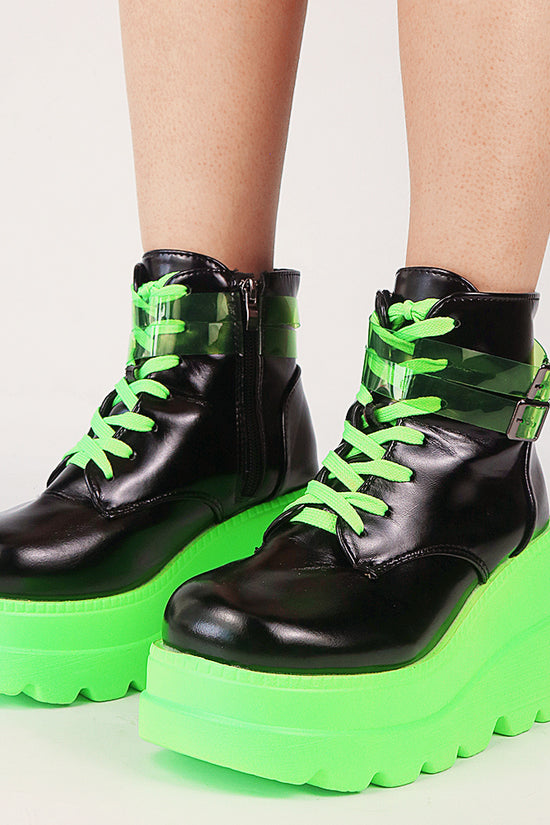 Women's Dark Gothic Wedge Platform Ankle Boots