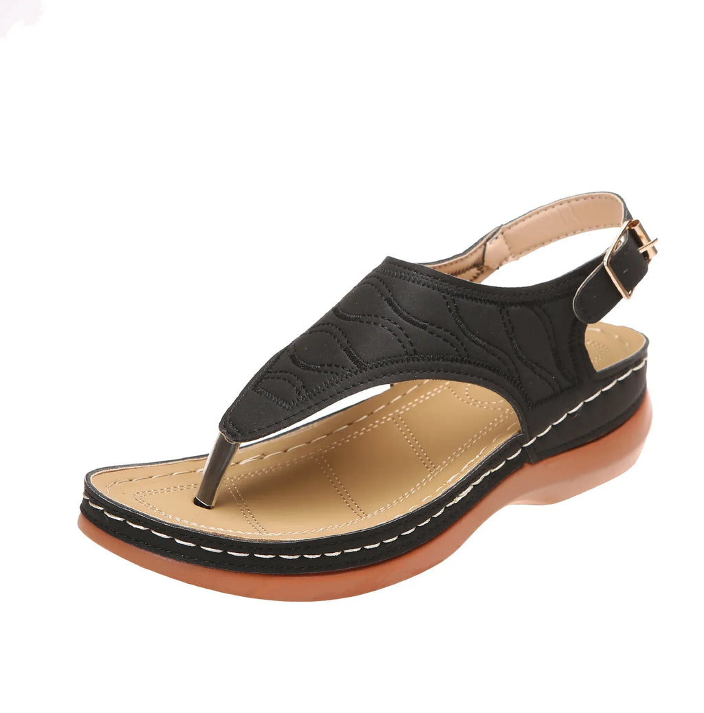 Summer Shoes Roman Retro Style Clip Toe Sandals Women Ankle Buckle Shoes - DanaFashionstore