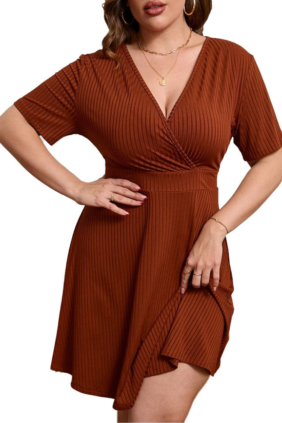 European And American Plus Size Women's Clothes New Deep V Waist Dress - Dana Fashion
