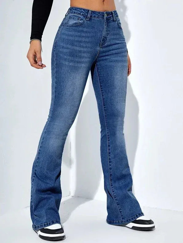 Women's Slim-fit Jeans Pants With Flared Design Fashion Casual High Waist Stretch Trousers - DanaFashionstore