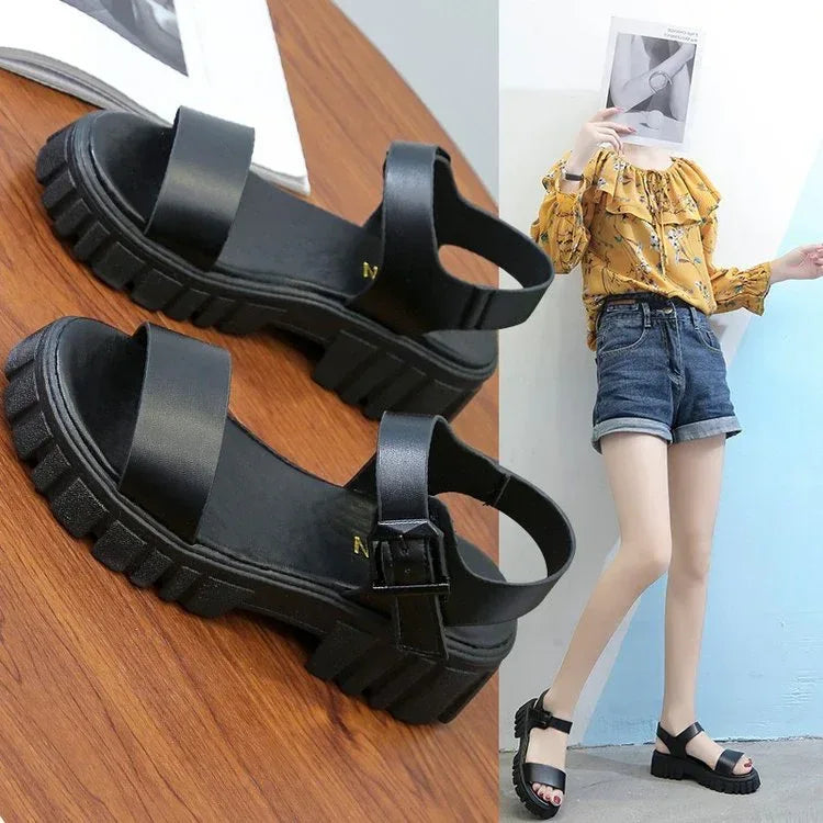 Summer Toe Platform Square Heel Casual Women's Sandals - DanaFashionstore