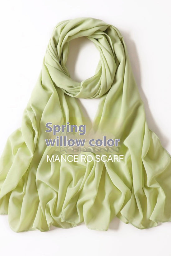 Pure Color Pearl Chiffon Scarf Headcloth Veil Chiffon Scarf