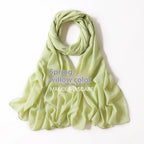 Pure Color Pearl Chiffon Scarf Headcloth Veil Chiffon Scarf - DanaFashionstore