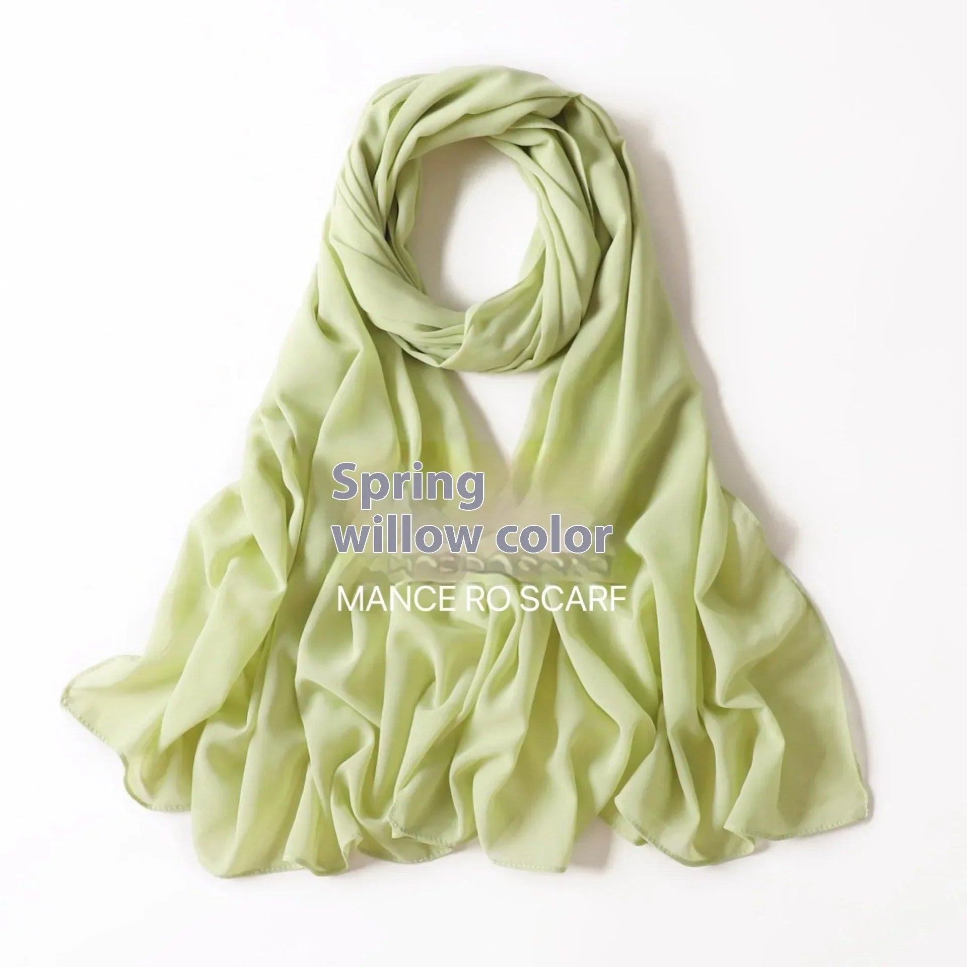 Pure Color Pearl Chiffon Scarf Headcloth Veil Chiffon Scarf - DanaFashionstore