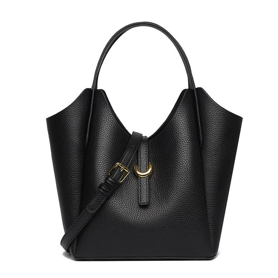 Genuine Leather Women's Large Capacity Hand Holding Bucket Bag - Dana Fashion