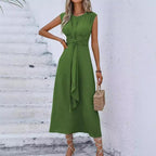 Solid Color Waist-Tight Tied Dress Women 2026 - Bodycon Wrap Dress - DanaFashionstore