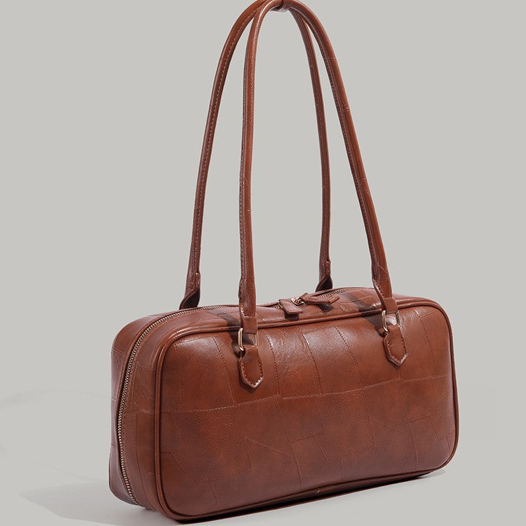 Retro Patchwork Large Capacity Commuter Bag Advanced Texture One-shoulder Versatile Handbag - Dana Fashion