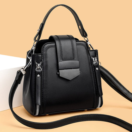 Elegant Lady Soft Leather Textured Small Handbag - Dana Fashion